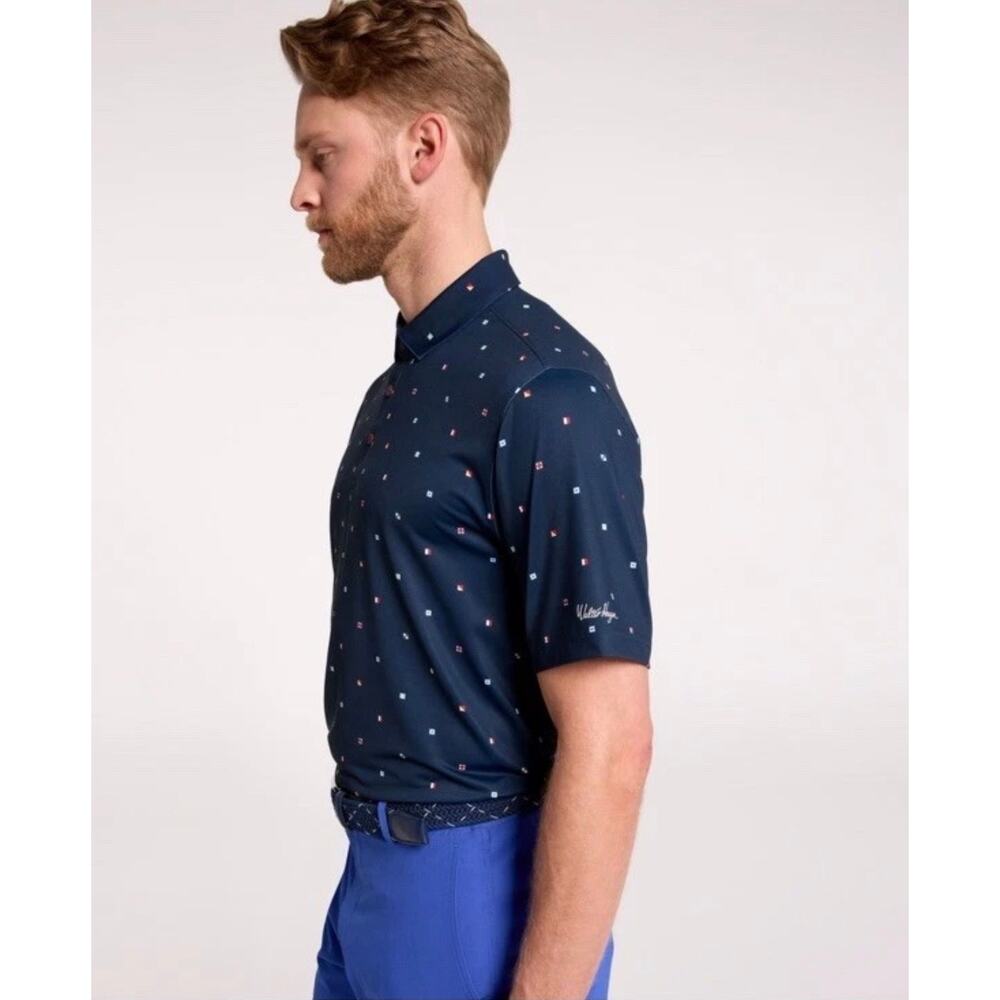 Walter Hagen Men's Navy Blue Sailing Novelty Print Golf Polo - Picture 2 of 4
